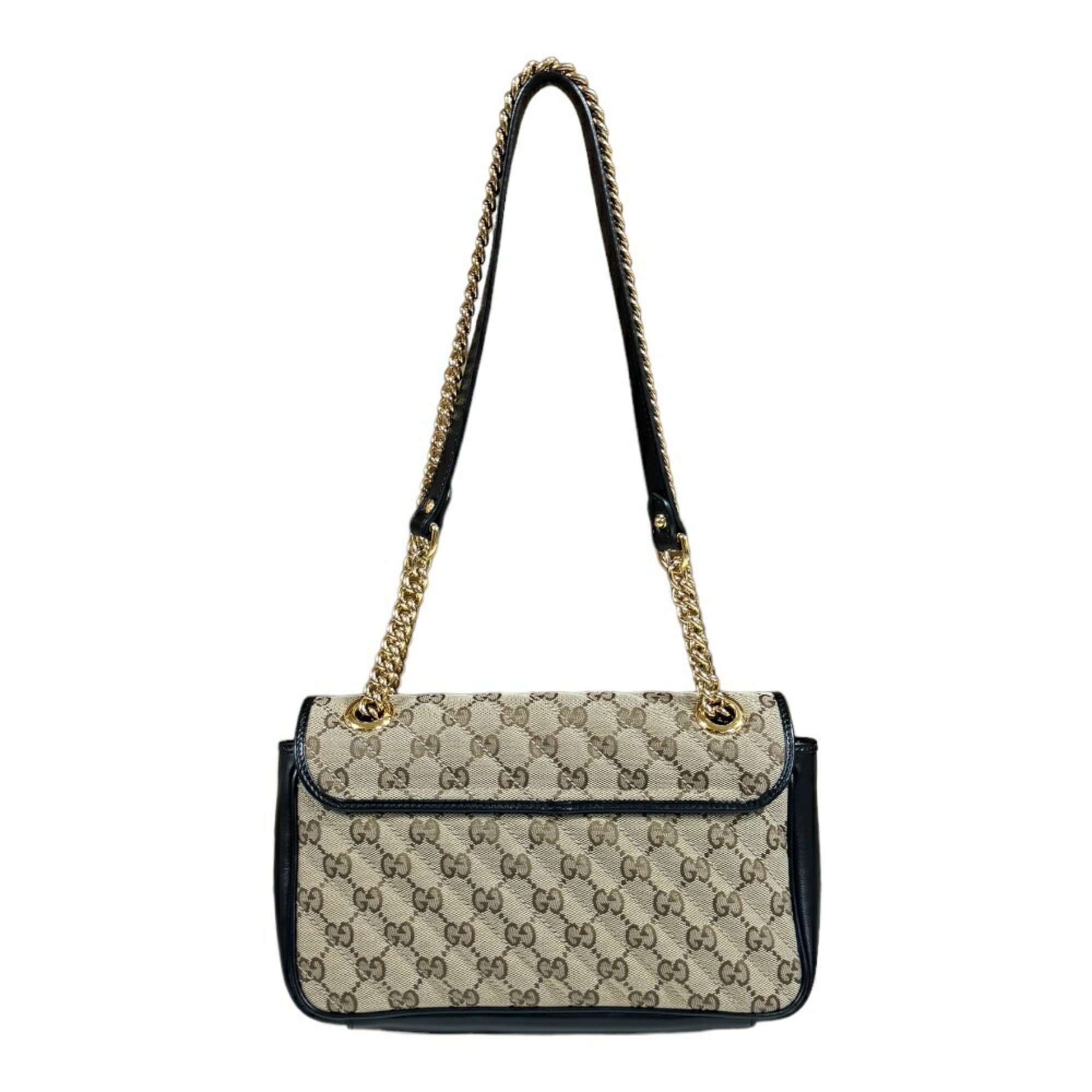 Gucci GG Marmont Shoulder Bag Canvas 443497 Beige Women's GUCCI