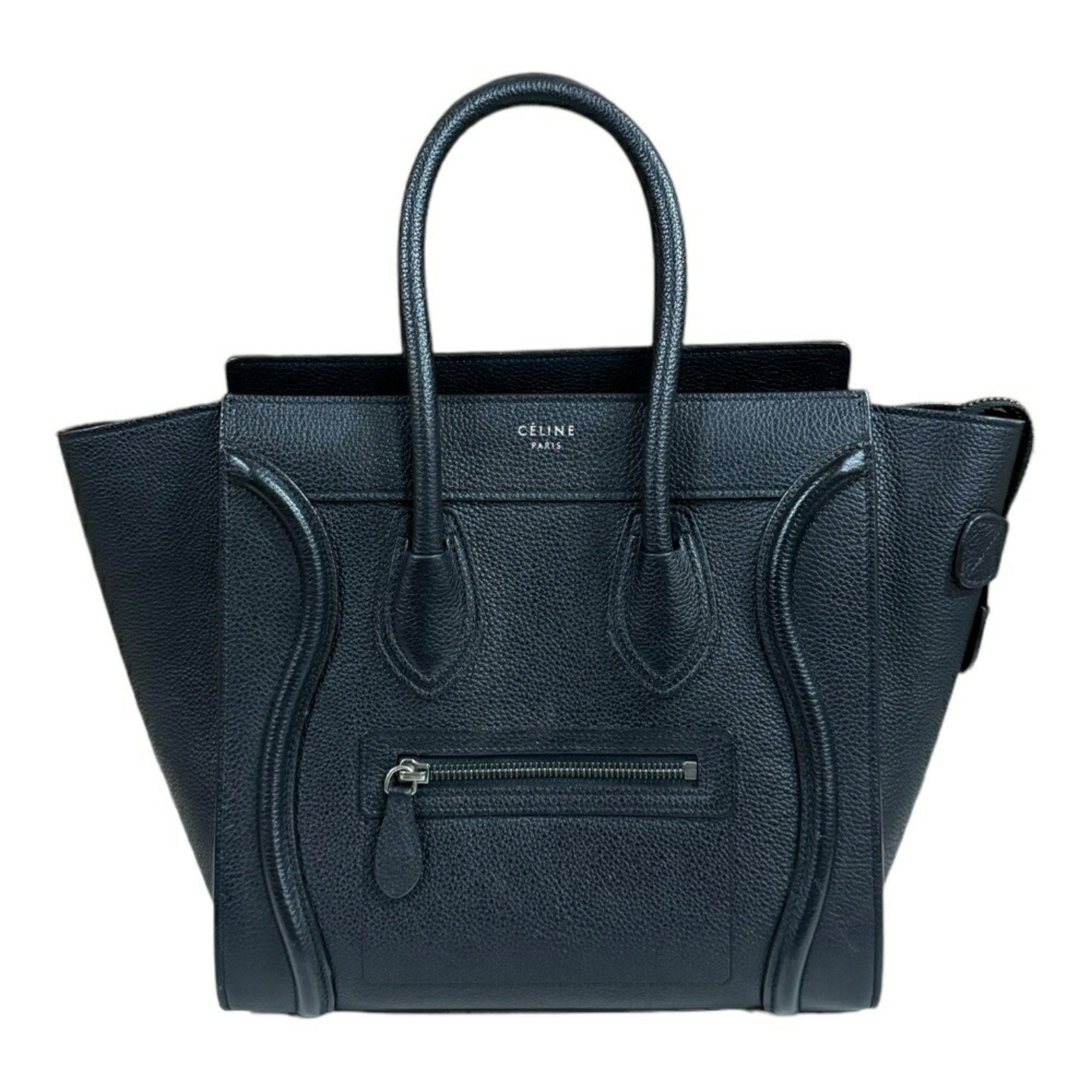 Celine Micro Shopper Luggage Handbag Leather 189793DRU.38NO Black Women's CELINE