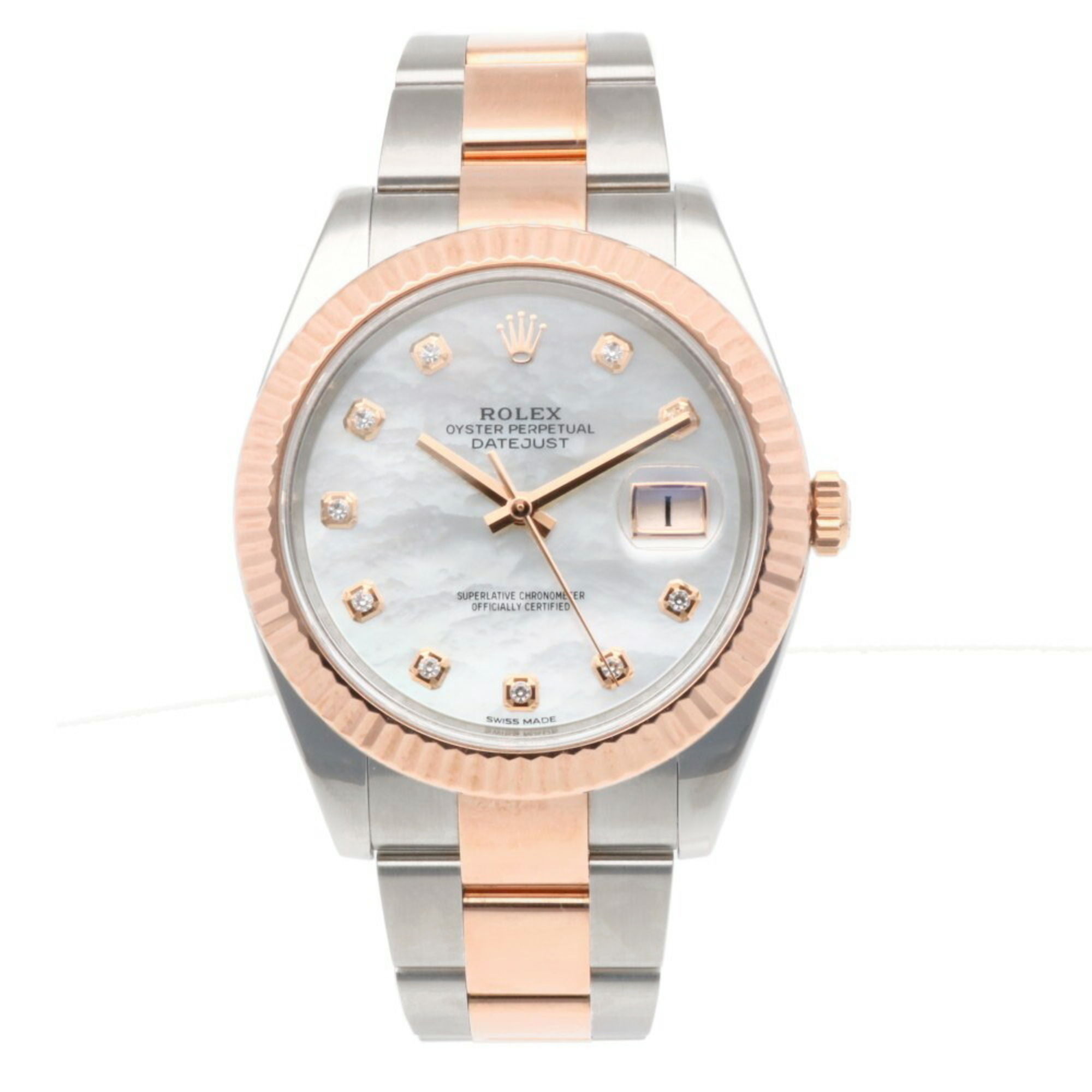 Rolex Datejust Oyster Perpetual Watch Stainless Steel 126331G Automatic Men's ROLEX Random 10P Diamond White Shell Overhauled