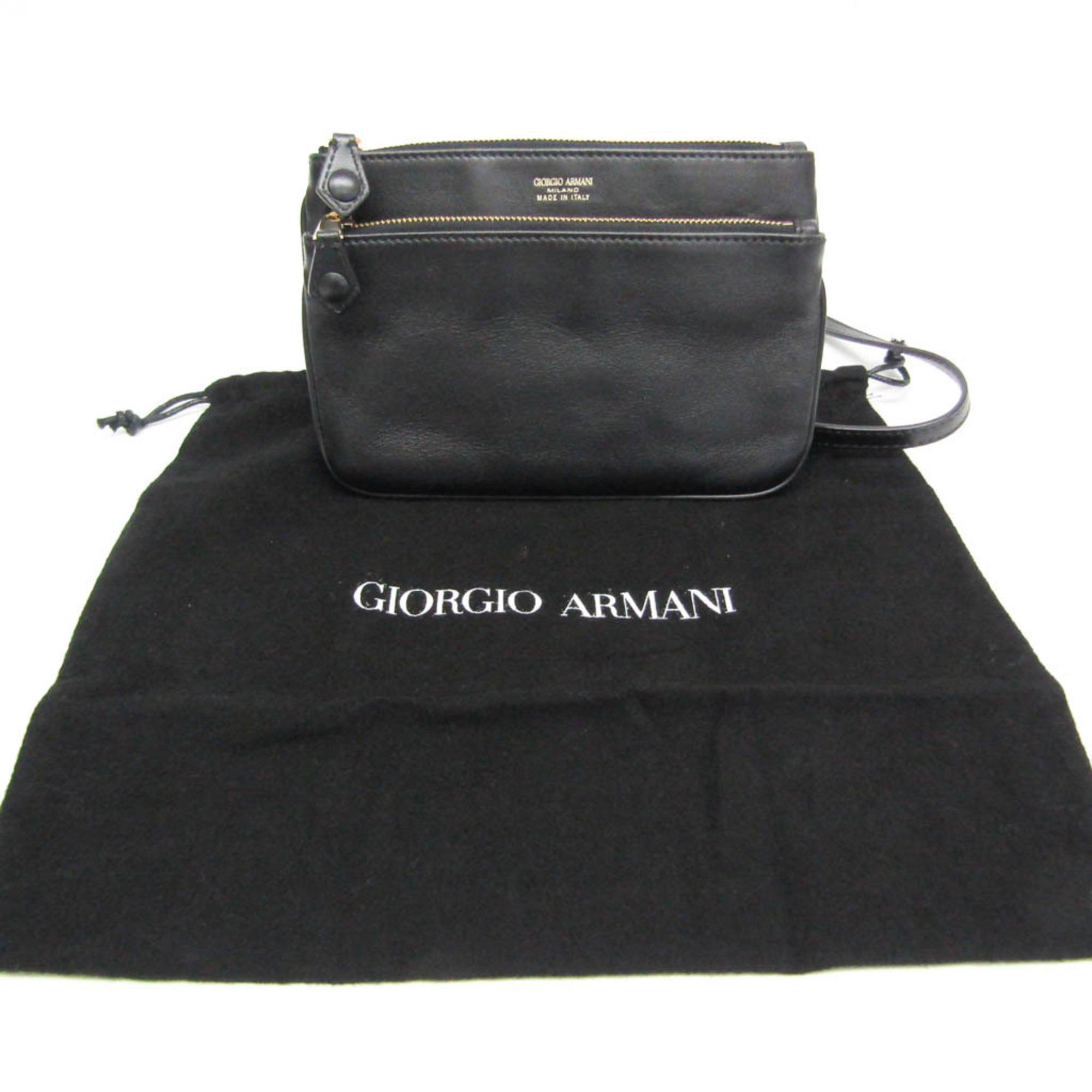 Giorgio Armani Women's Leather Shoulder Bag Black