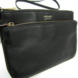 Giorgio Armani Women's Leather Shoulder Bag Black