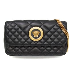 Versace Medusa Quilting DBFG966 Women's Leather Shoulder Bag Black