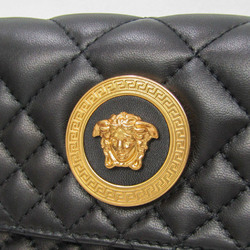 Versace Medusa Quilting DBFG966 Women's Leather Shoulder Bag Black