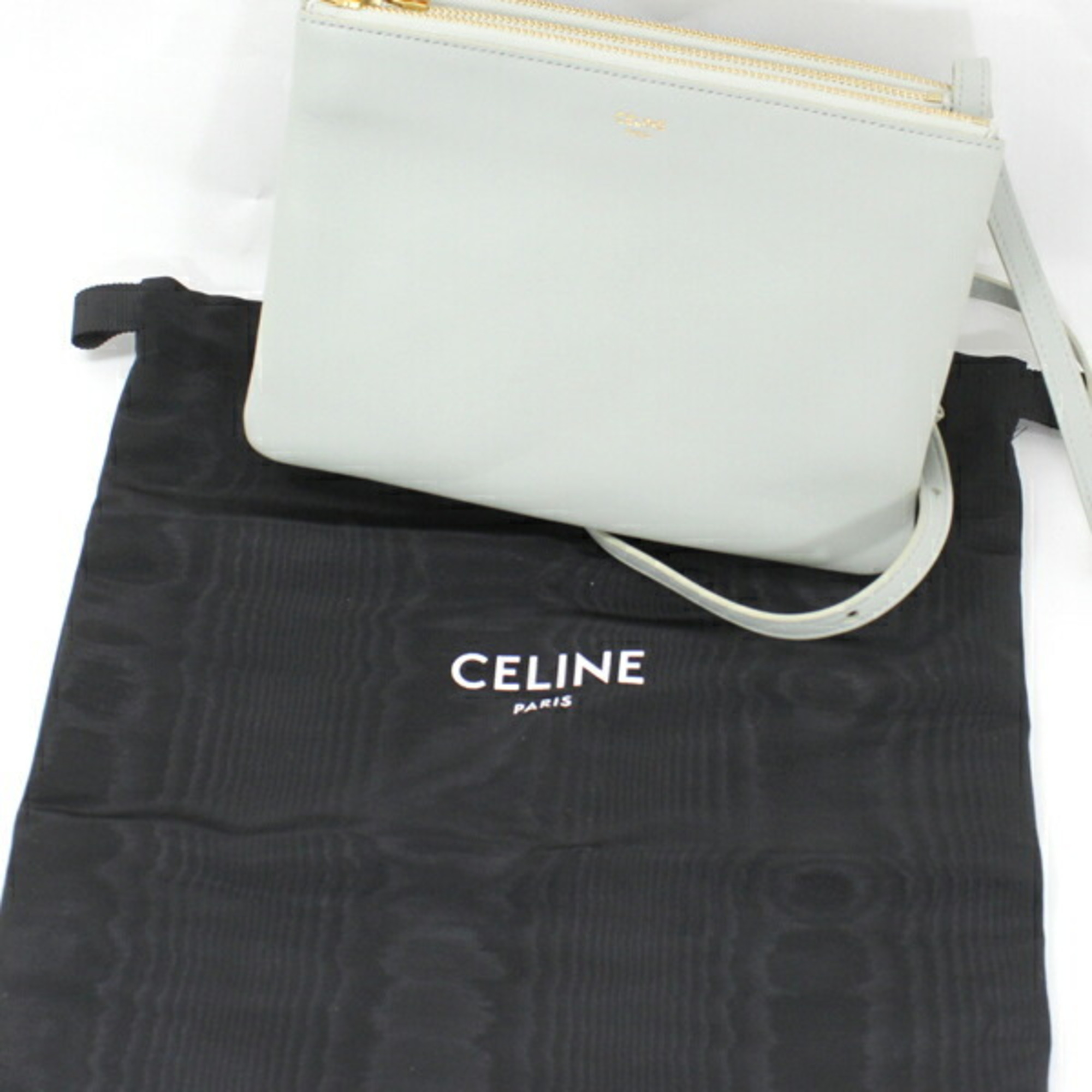 CELINE Trio Small Shoulder Bag Lambskin Leather Women's 192033