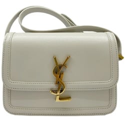 SAINT LAURENT Yves Saint Laurent Solferino Small Light Green Calf Leather Shoulder Bag 634306 Women's