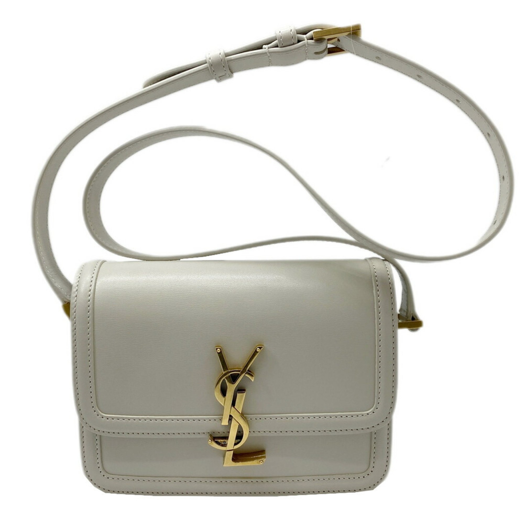 SAINT LAURENT Yves Saint Laurent Solferino Small Light Green Calf Leather Shoulder Bag 634306 Women's