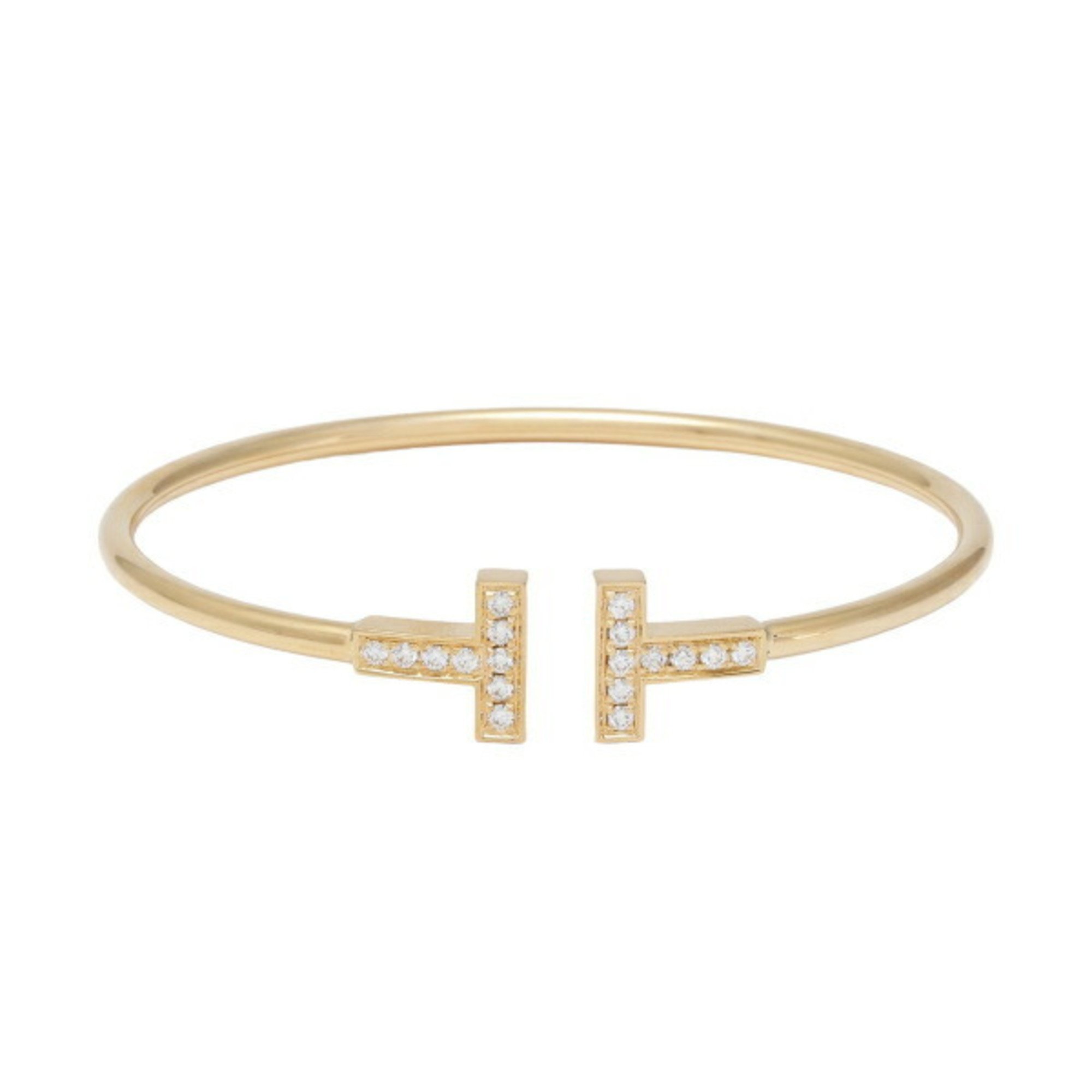 Tiffany T Diamond Wire 18K Yellow Gold Bracelet