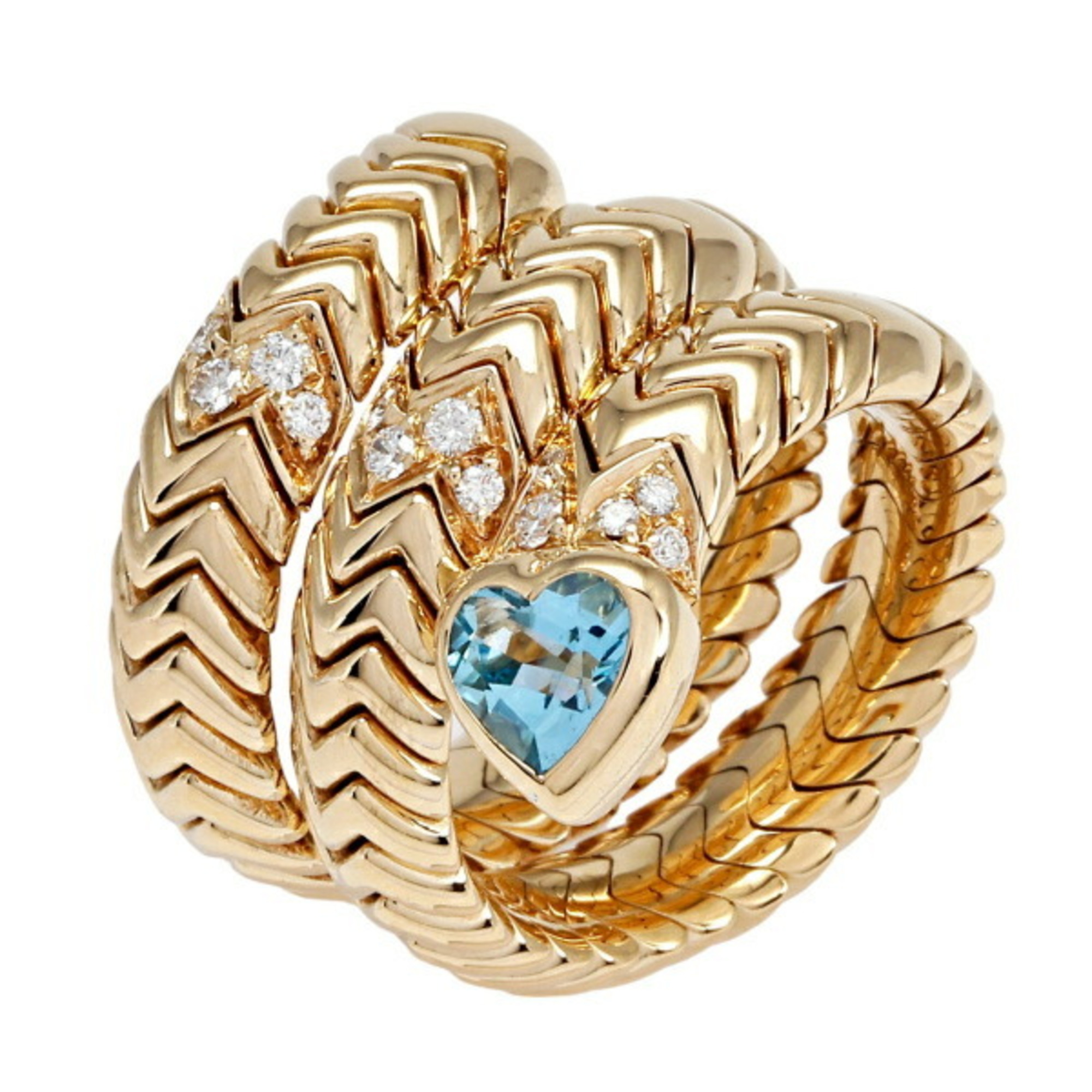 Bvlgari Bulgari Tubogas Spiga 18K Yellow Gold Ring