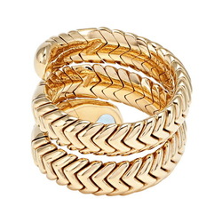 Bvlgari Bulgari Tubogas Spiga 18K Yellow Gold Ring