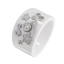 Chanel Cosmic K18WG White Gold Ceramic Ring