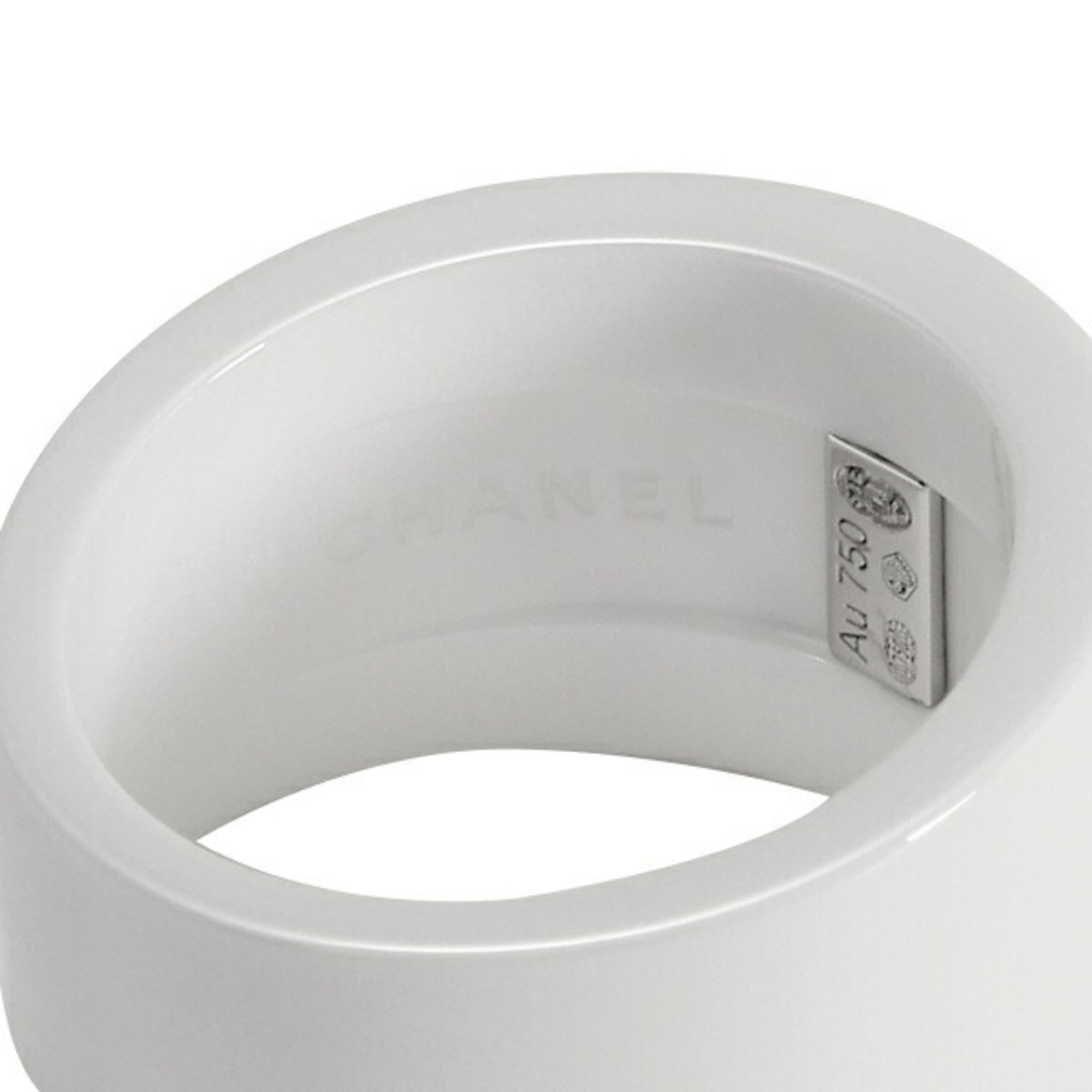 Chanel Cosmic K18WG White Gold Ceramic Ring