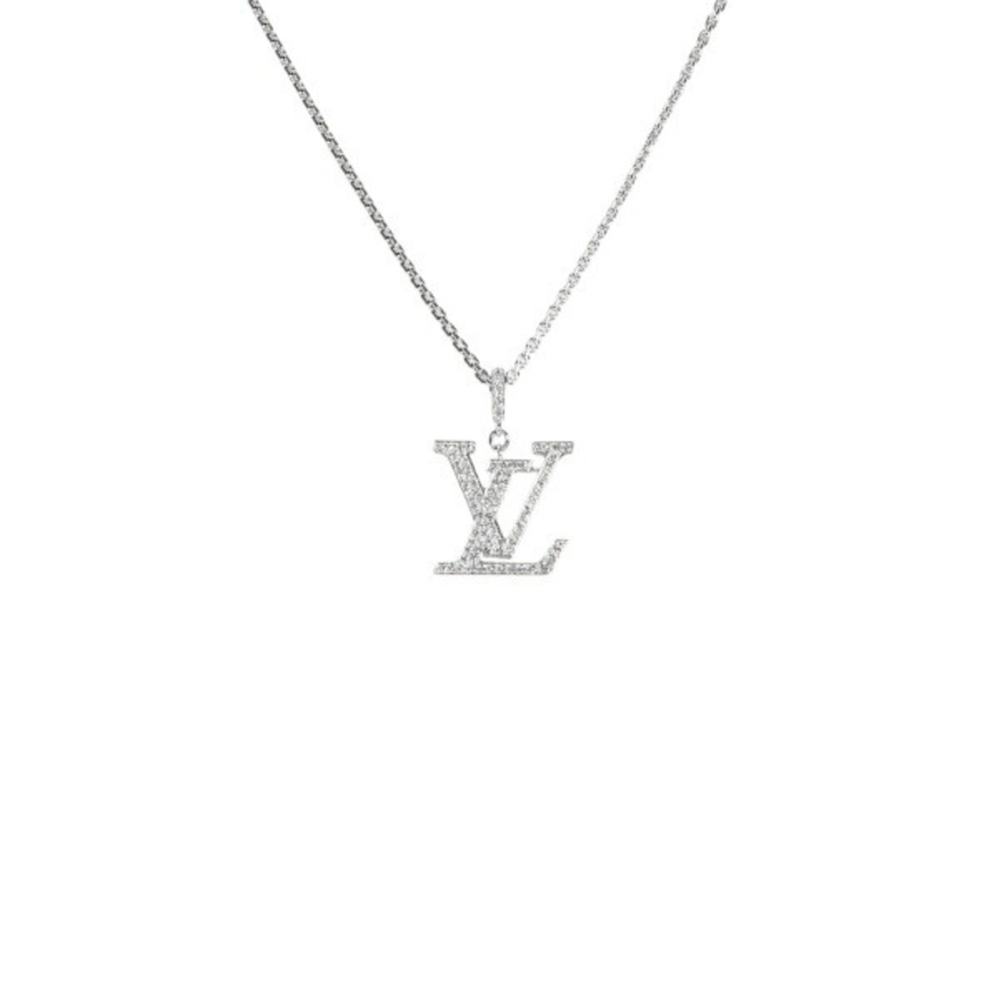 Louis Vuitton Pendant LV GM K18WG White Gold Necklace