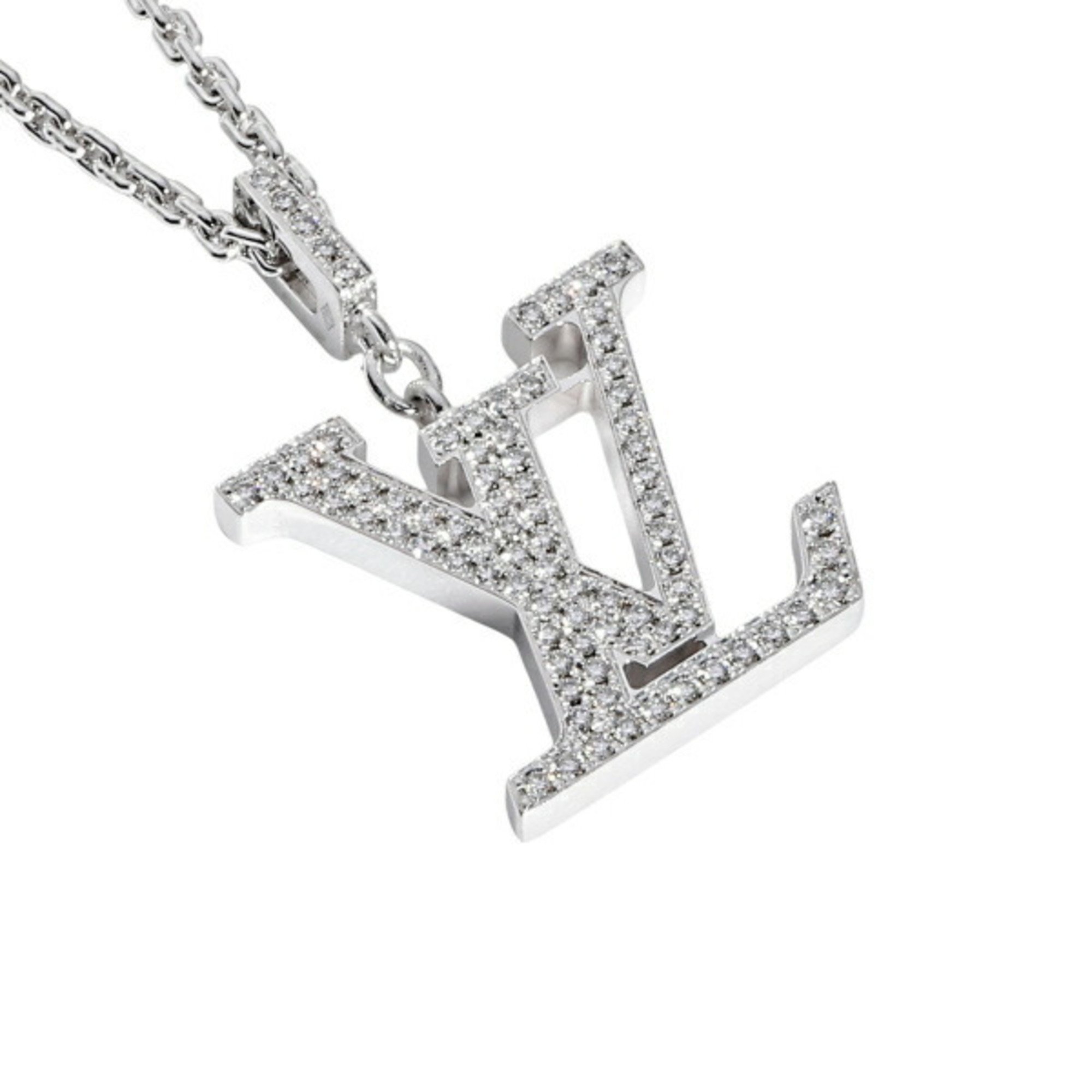 Louis Vuitton Pendant LV GM K18WG White Gold Necklace