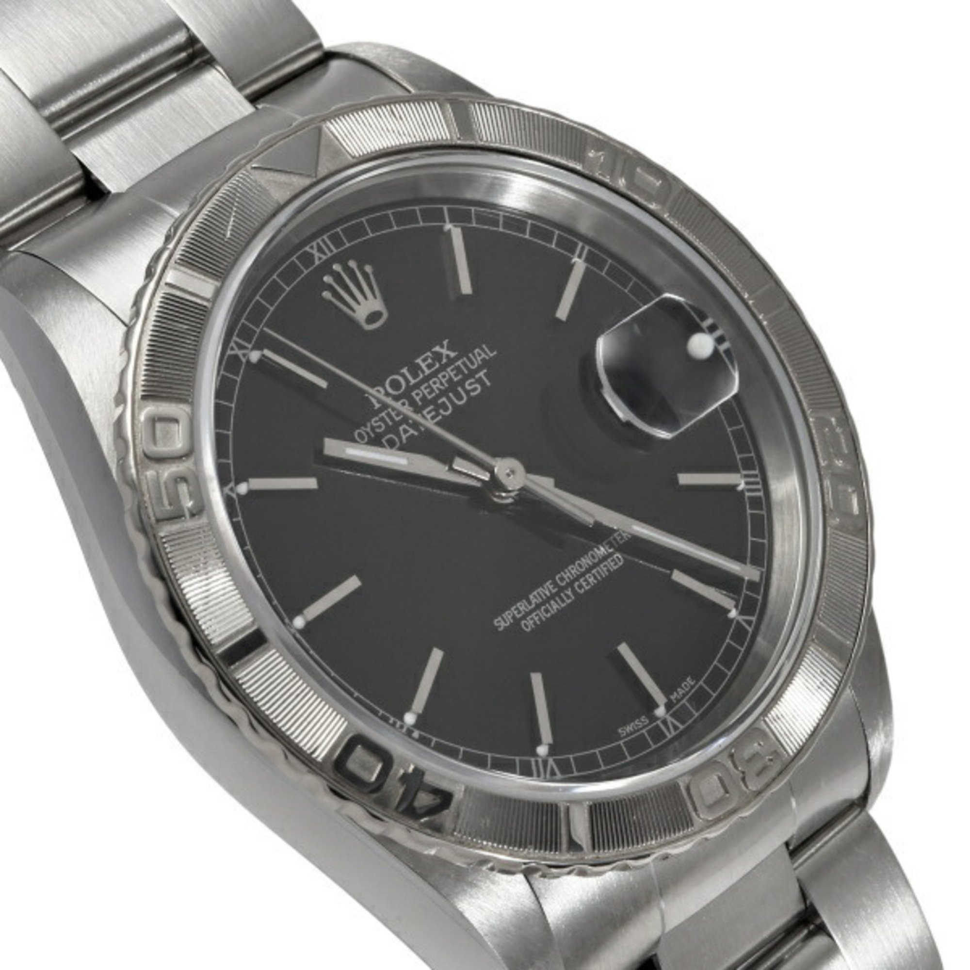 Rolex ROLEX Datejust 36 Thunderbird 16264 Black Dial Watch Men's