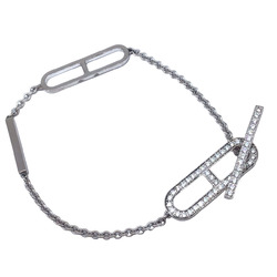 HERMES Chaine d'Ancre Ever SH K18WG Bracelet Accessory White Gold Diamond Women Men