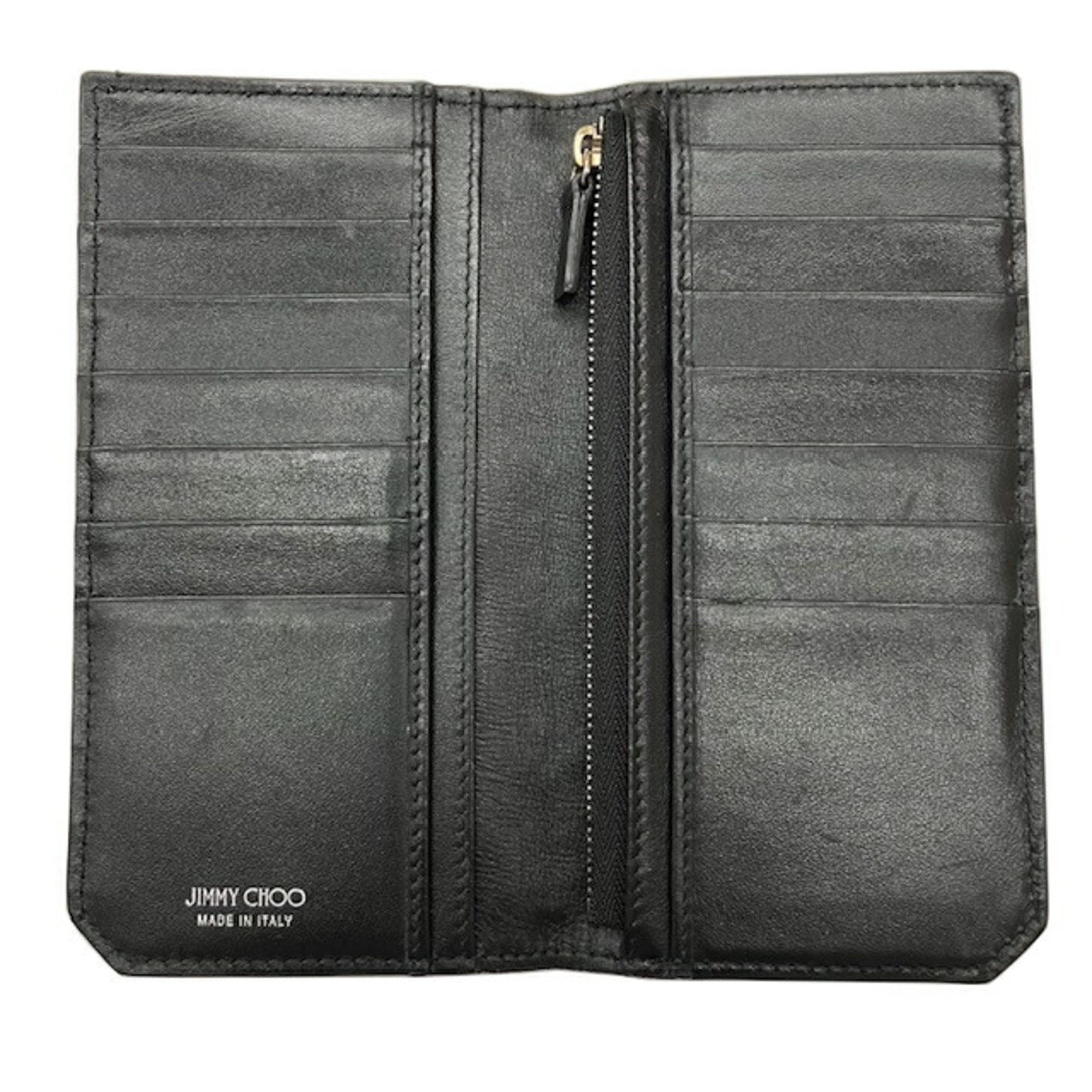 JIMMY CHOO Jimmy Choo Long Wallet Cooper Leather Grey Bi-fold COOPER Men's