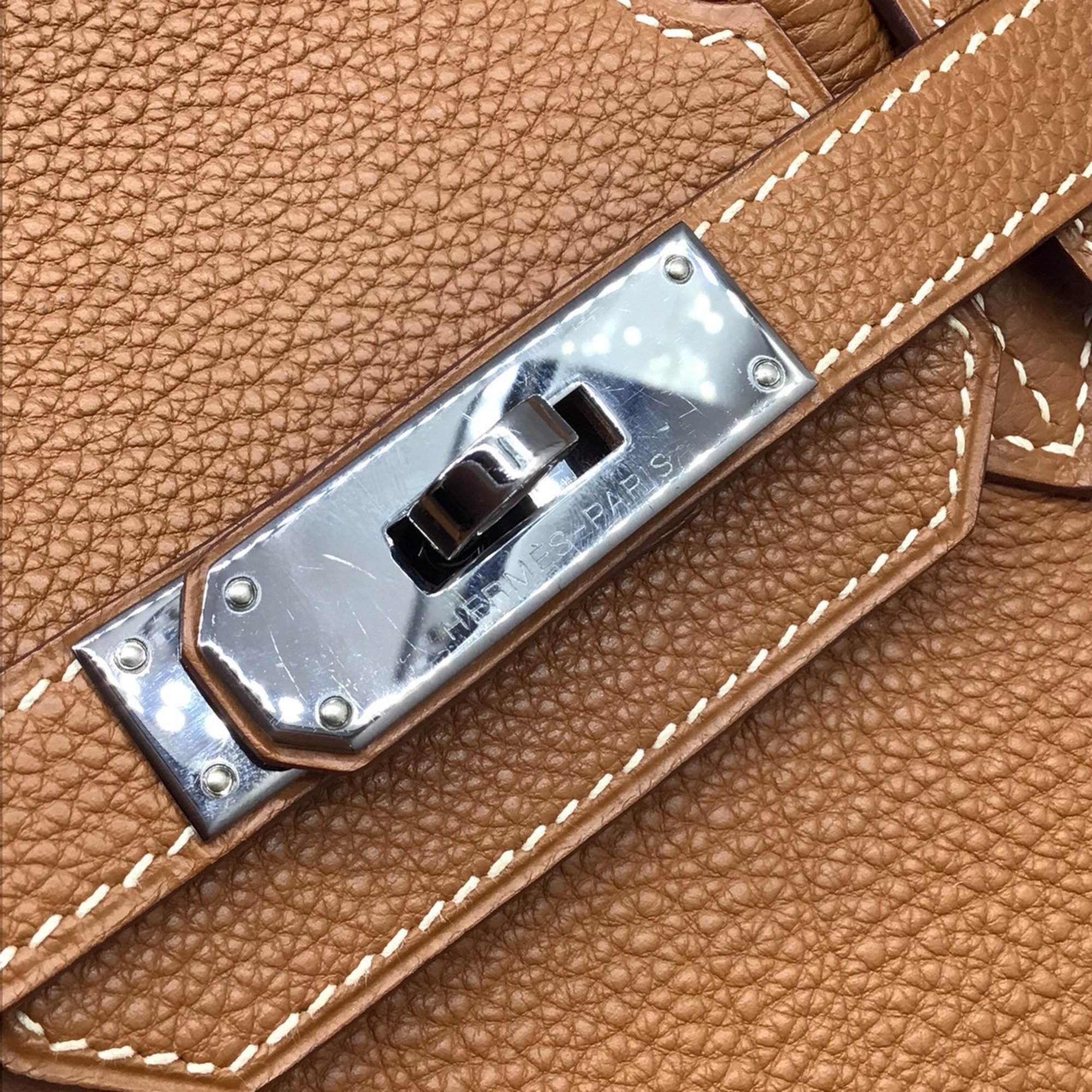 HERMES Hermes Birkin 30 Togo Gold Orange Ruthenium hardware J stamp 2006 Bicolor Handbag Bag Women's Men's