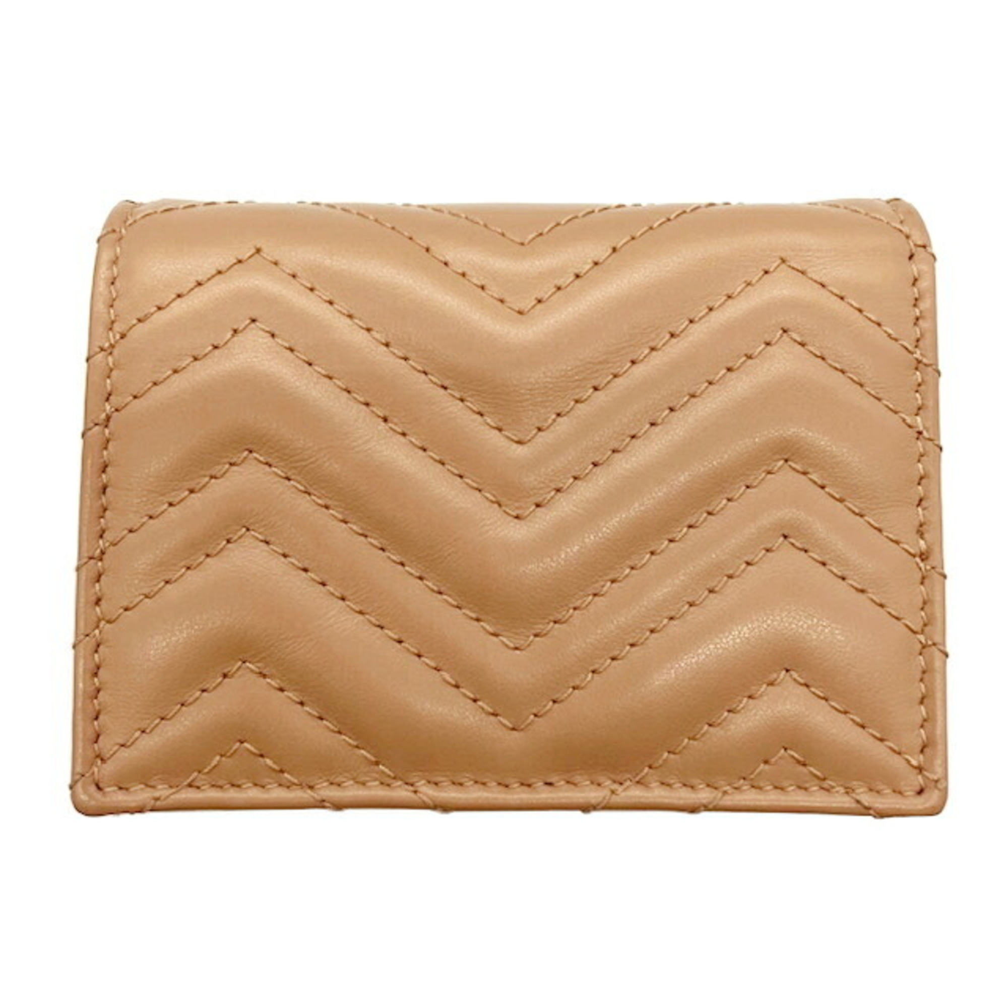 GUCCI GG Marmont Double G Business Card Holder/Card Case Wallet 466492 AABZK Rose Beige Leather Bi-Fold Compact for Women