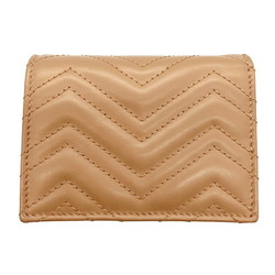 GUCCI GG Marmont Double G Business Card Holder/Card Case Wallet 466492 AABZK Rose Beige Leather Bi-Fold Compact for Women