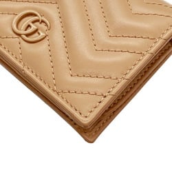 GUCCI GG Marmont Double G Business Card Holder/Card Case Wallet 466492 AABZK Rose Beige Leather Bi-Fold Compact for Women