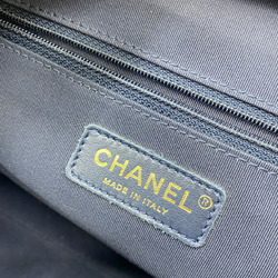 CHANEL Chanel Chain Shoulder Leather Black Navy Bag Double Women's Men's