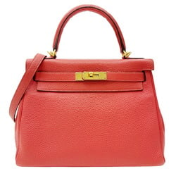 Hermes Kelly 28, Inner Stitching, Shoulder Bag, T-Engraving, Made in 2015, Rouge Pivoine, Handbag, Rouge, Vermilion, KELLY28, Women's