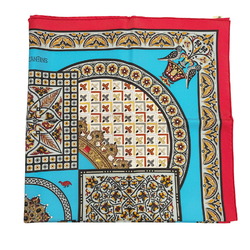 Hermes HERMES Carré 90 CIELS BYZANTINS Byzantine Sky Scarf Silk Rouge Turquoise Beige Red Women's