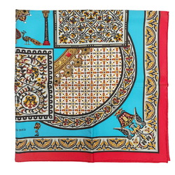 Hermes HERMES Carré 90 CIELS BYZANTINS Byzantine Sky Scarf Silk Rouge Turquoise Beige Red Women's