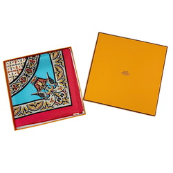 Hermes HERMES Carré 90 CIELS BYZANTINS Byzantine Sky Scarf Silk Rouge Turquoise Beige Red Women's