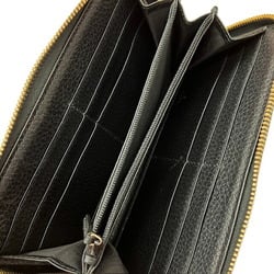 GUCCI 509644 Interlocking G Round Long Wallet Black Leather Men's Women's