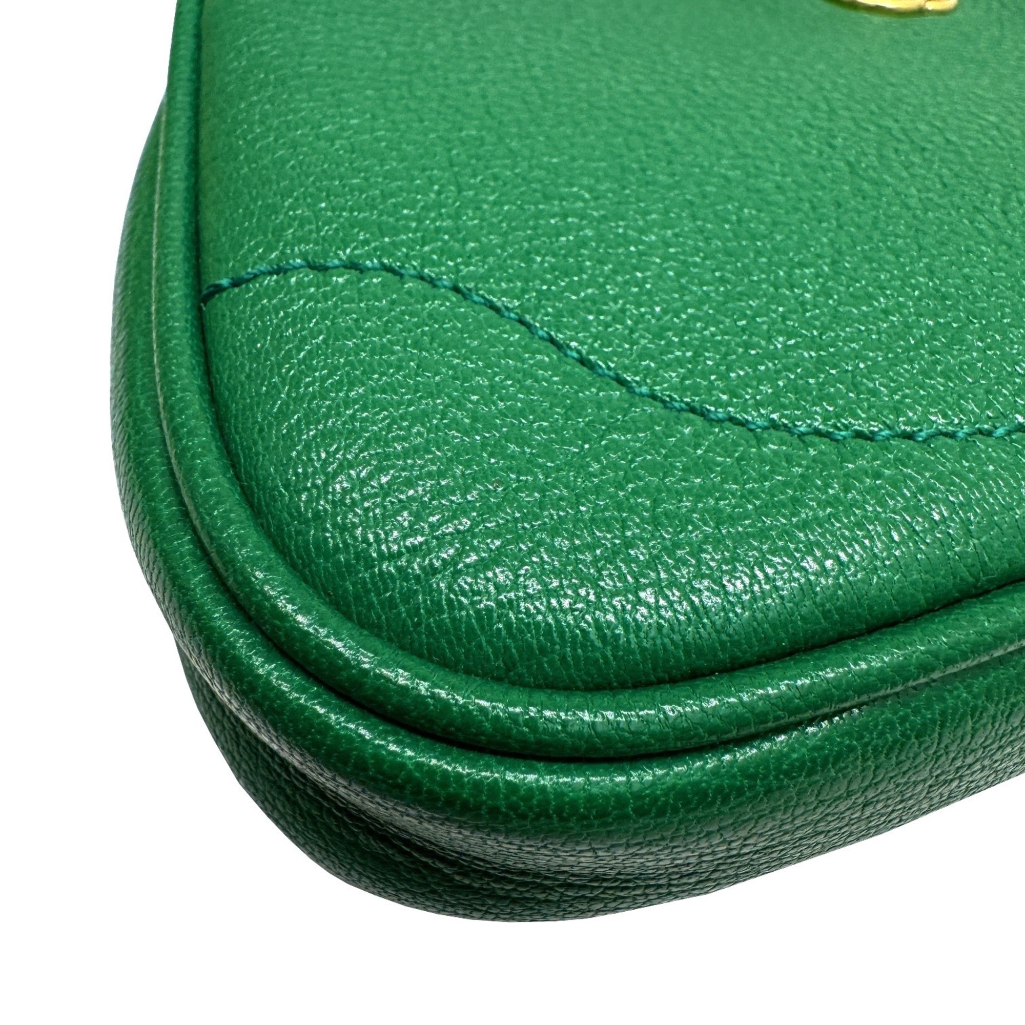 GUCCI Shoulder Bag Handbag 739076 Soft Leather Women's Green