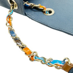 CHANEL Chanel Matelasse Chain Shoulder Coco Mark Caviar Skin Blue A93660 23 Series Handbag Bag Women's