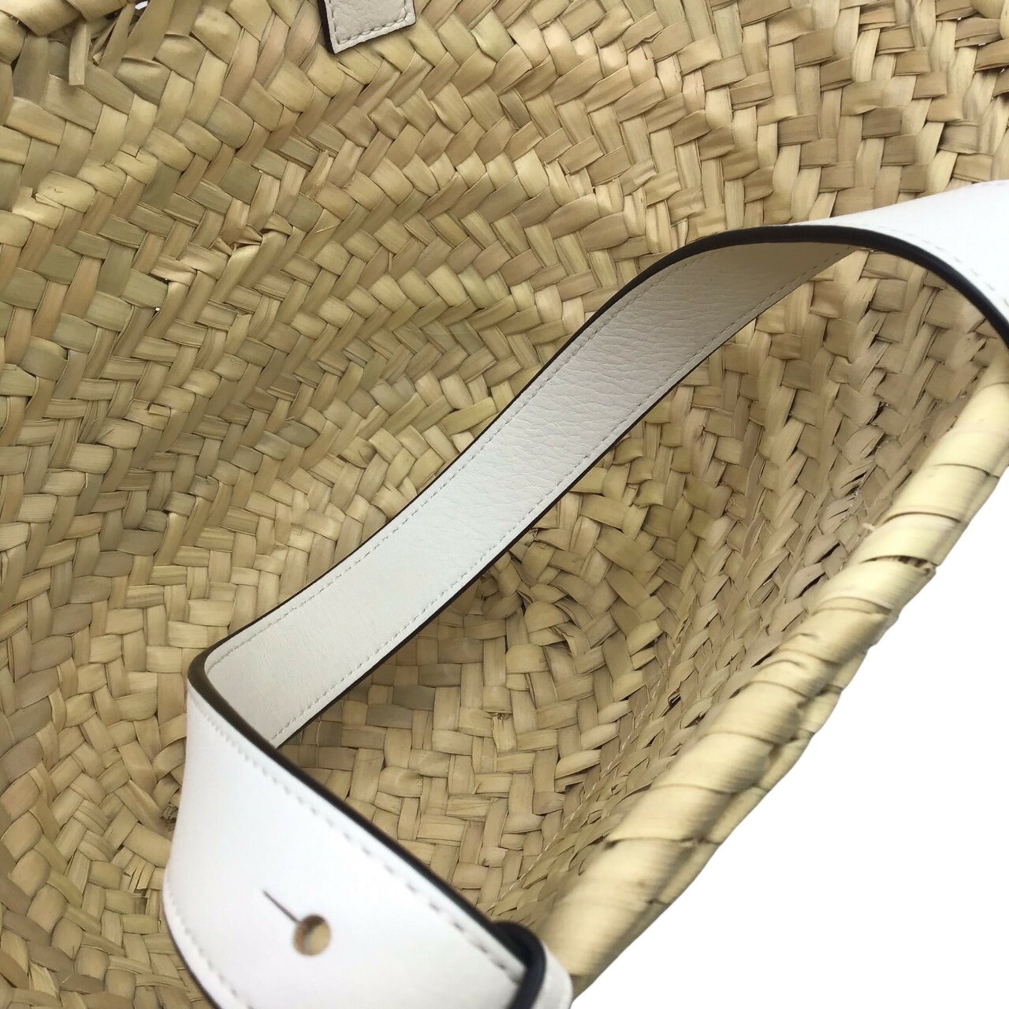 LOEWE Anagram Basket Bag Small Palm Leaf Calf 327.02.S93 Natural White Handbag Eco Women Men