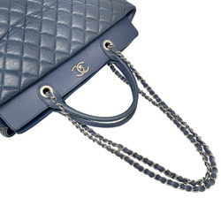 CHANEL Chanel Matelasse Shoulder Handbag Chain Tote Leather Navy 15 Series Women's Men's