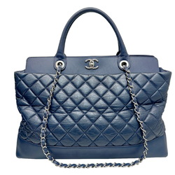 CHANEL Chanel Matelasse Shoulder Handbag Chain Tote Leather Navy 15 Series Women's Men's