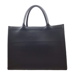 DIOR Christian Dior Book Tote Medium Leather Black Bag Handbag Shopping Women Men