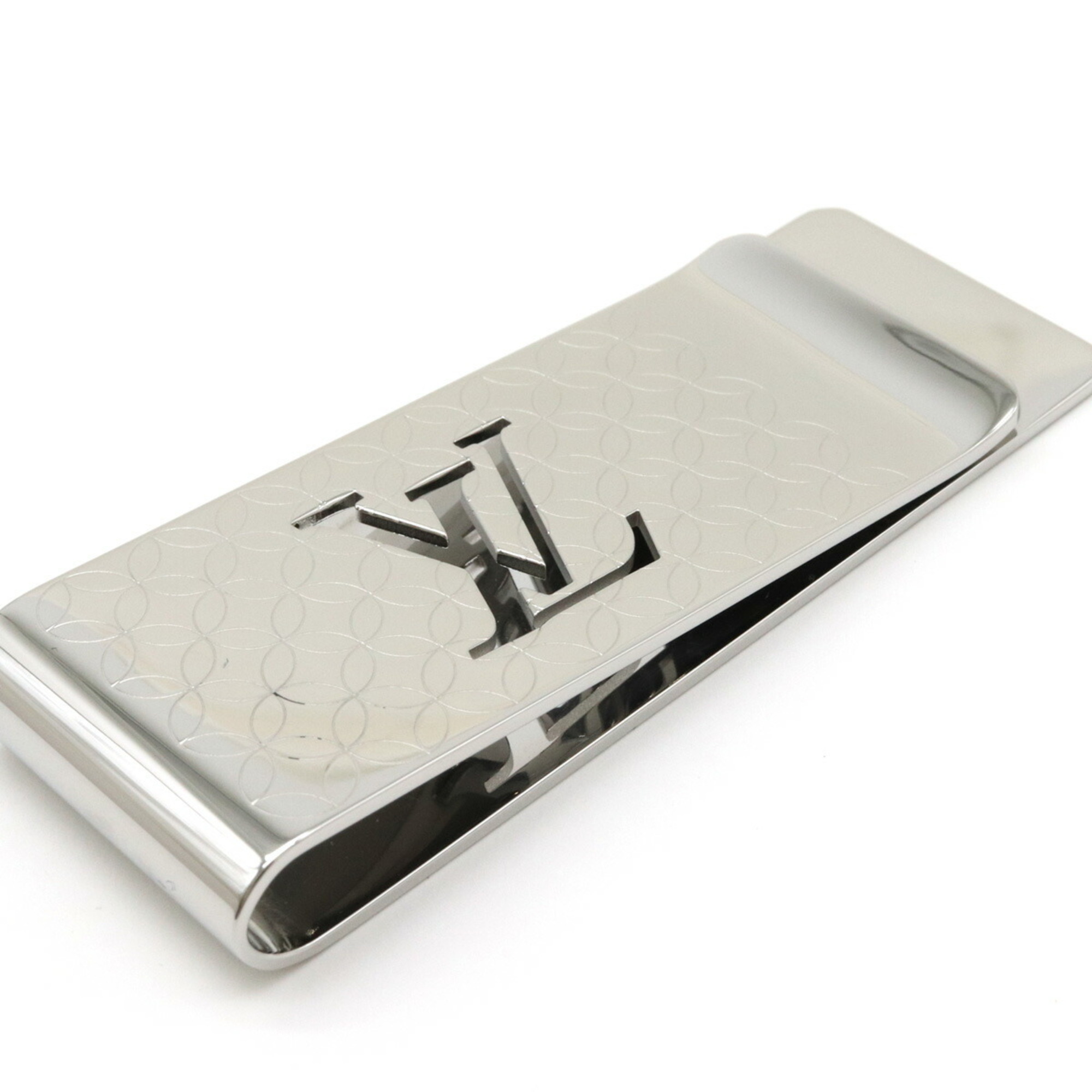 LOUIS VUITTON Louis Vuitton Pens Bier Champs Elysees Money Clip Bill Metal Silver M65041