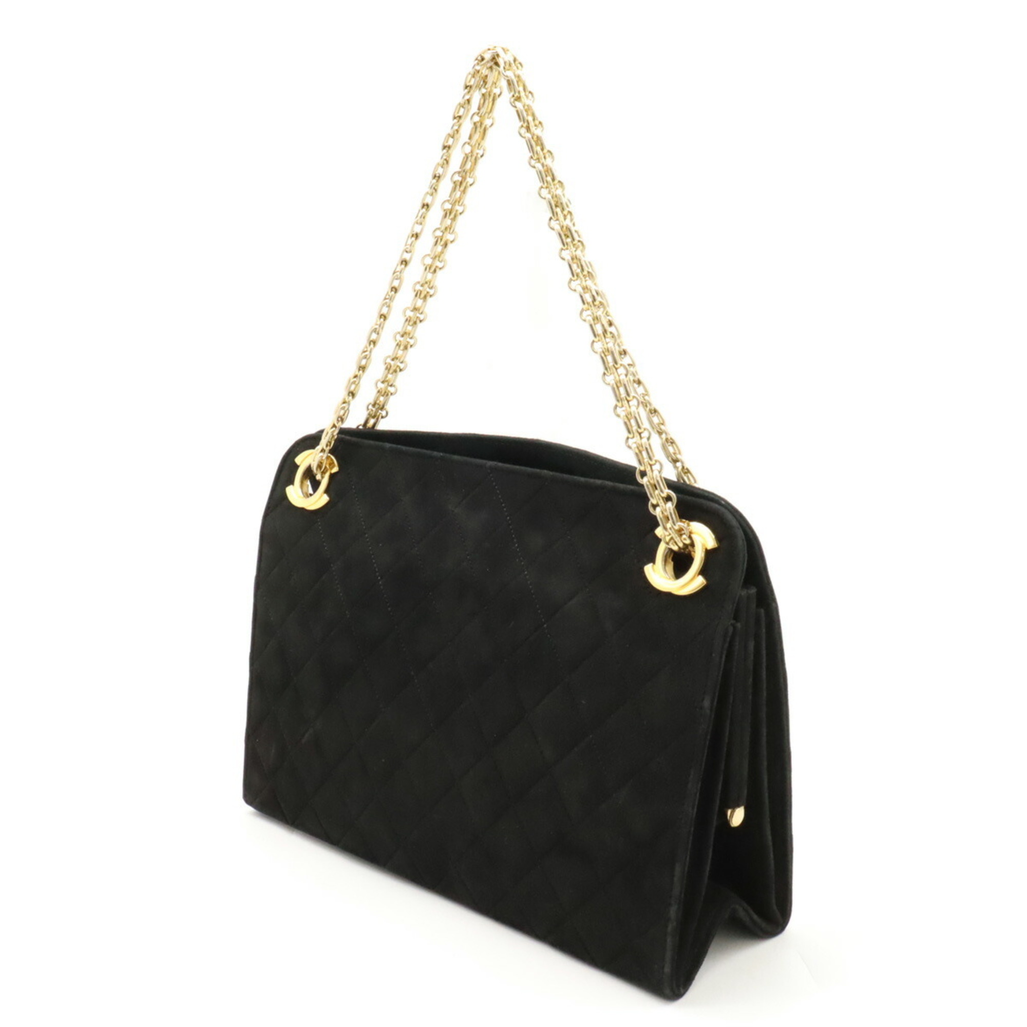 CHANEL Chanel Matelasse Chain Bag Handbag Shoulder Suede Black