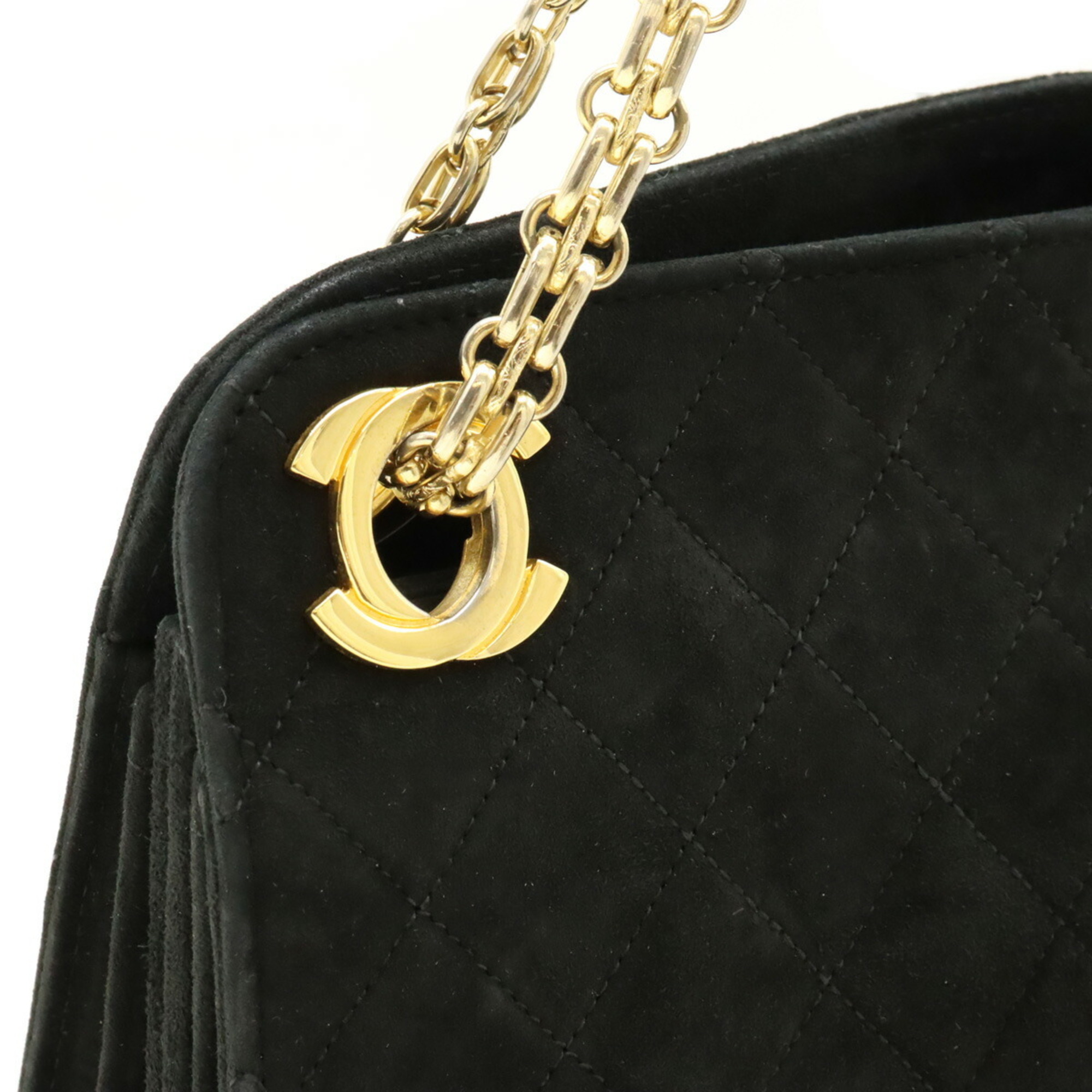 CHANEL Chanel Matelasse Chain Bag Handbag Shoulder Suede Black