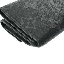 LOUIS VUITTON Louis Vuitton Monogram Eclipse Discovery Compact Wallet Black Grey M45417 Men's Tri-fold