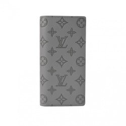 LOUIS VUITTON Louis Vuitton Monogram Shadow Upside Down Portefeuille Brazza Grey M62893 Men's Leather Long Wallet