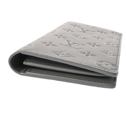 LOUIS VUITTON Louis Vuitton Monogram Shadow Upside Down Portefeuille Brazza Grey M62893 Men's Leather Long Wallet