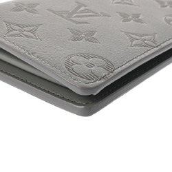 LOUIS VUITTON Louis Vuitton Monogram Shadow Upside Down Portefeuille Brazza Grey M62893 Men's Leather Long Wallet