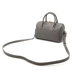 SAINT LAURENT PARIS YSL Yves Saint Laurent Baby Duffle Handbag Shoulder Bag Leather Grey 330958