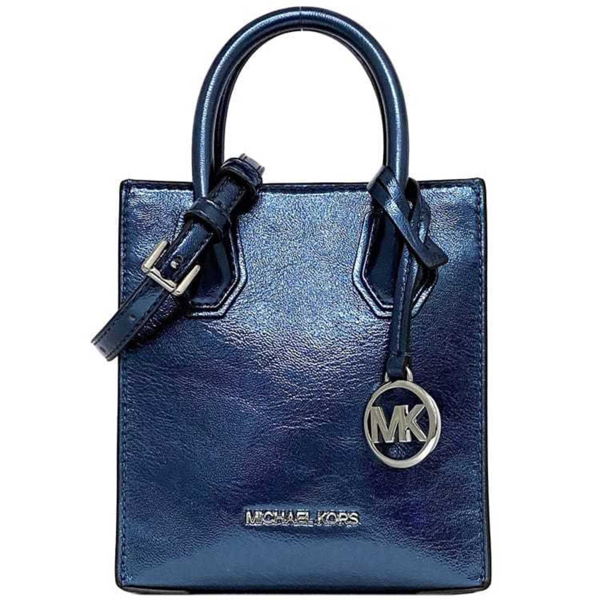 Michael Kors 2-way bag ec-20997 Blue 35H3GMPC0M Shoulder Leather MICHANEL KORS Bag MK Women's