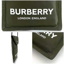 Burberry Sacoche Shoulder Bag Khaki Green Pochette Nylon Phone Flap Unisex Compact