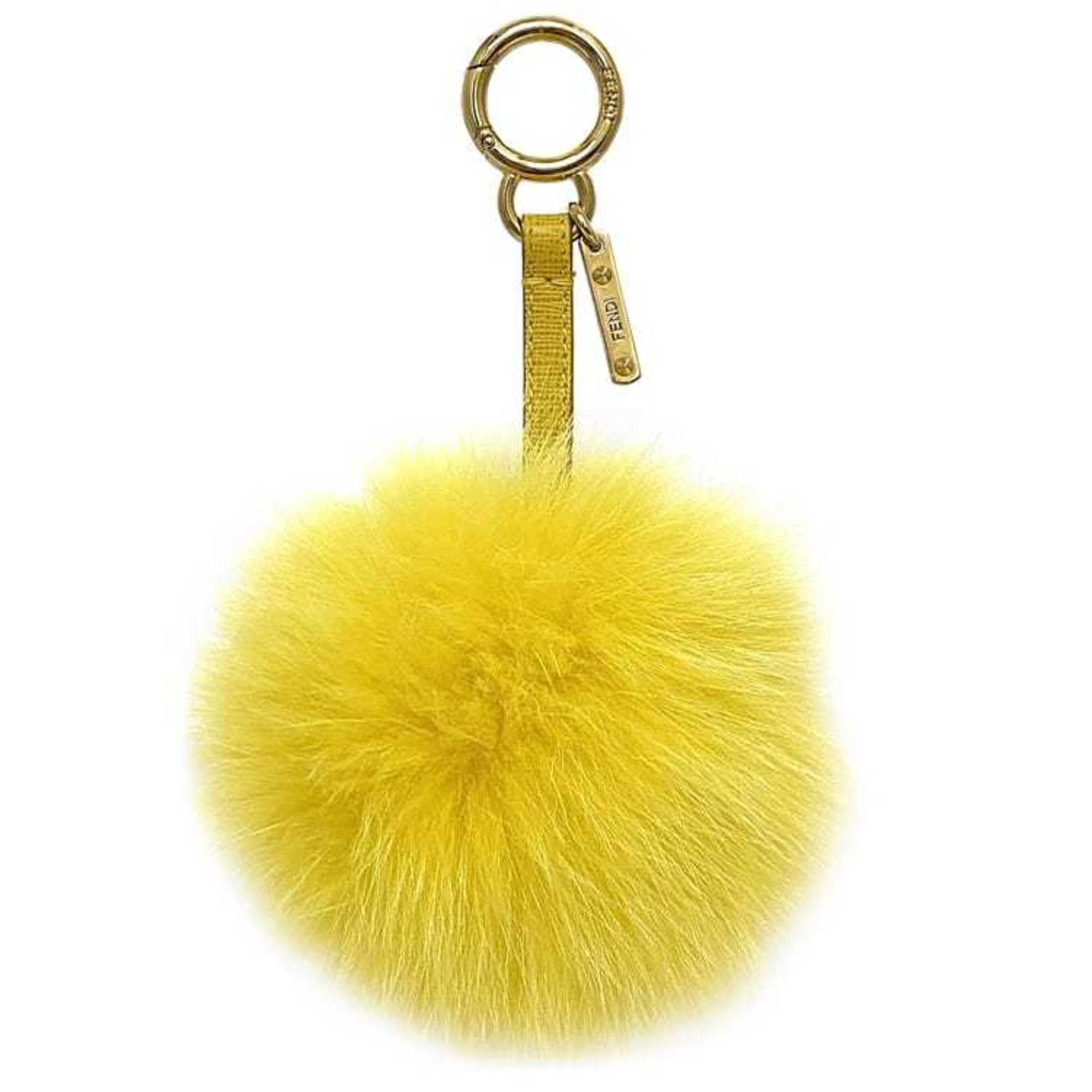 Fendi Bag Charm ec-20971 Yellow Fur GP FENDI Key Ring Holder Men's Women's Accessories