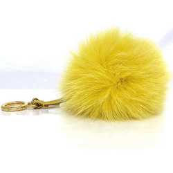 Fendi Bag Charm ec-20971 Yellow Fur GP FENDI Key Ring Holder Men's Women's Accessories