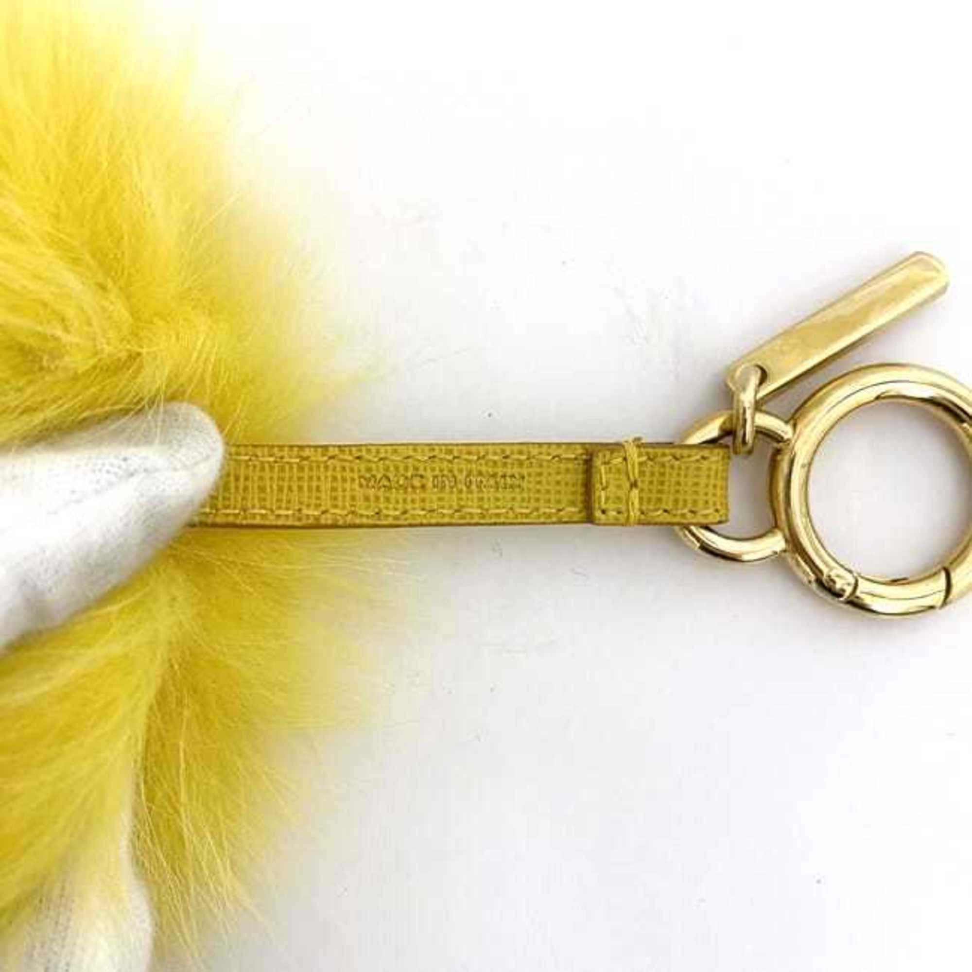 Fendi Bag Charm ec-20971 Yellow Fur GP FENDI Key Ring Holder Men's Women's Accessories