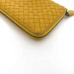 Bottega Veneta Round Long Wallet ec-21015 Yellow Intrecciato Leather BOTTEGA VENETA Women's